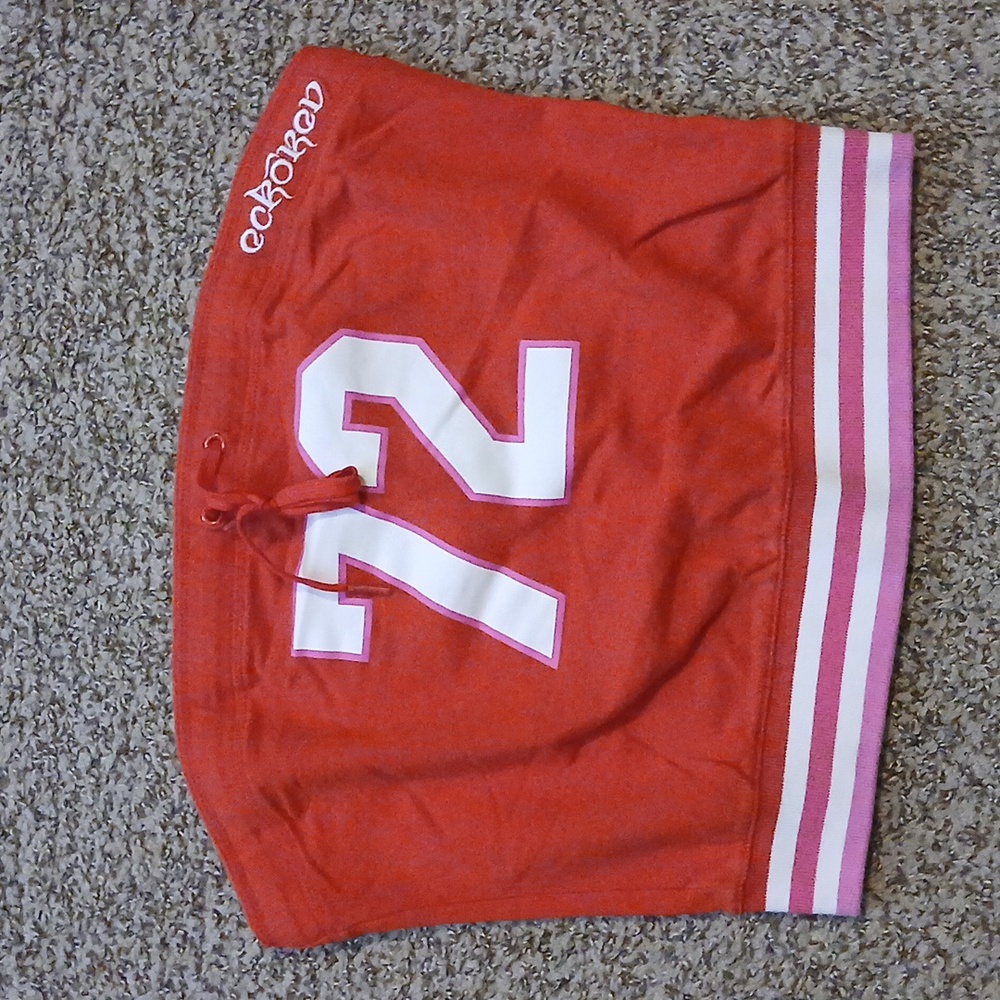 Ecko Unlimited Vintage Retro Red White 72 Crop Tube Top